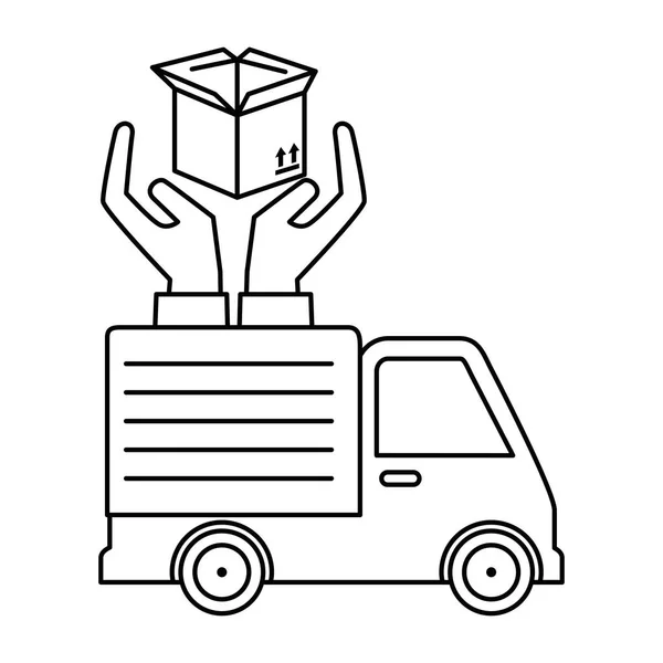 Доставка грузовых автомобилей с защитой рук — стоковый вектор