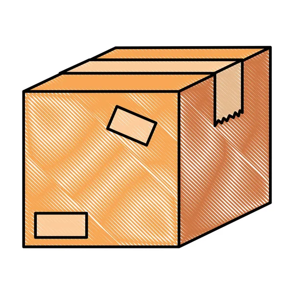 Packing box carton icon — Stock Vector