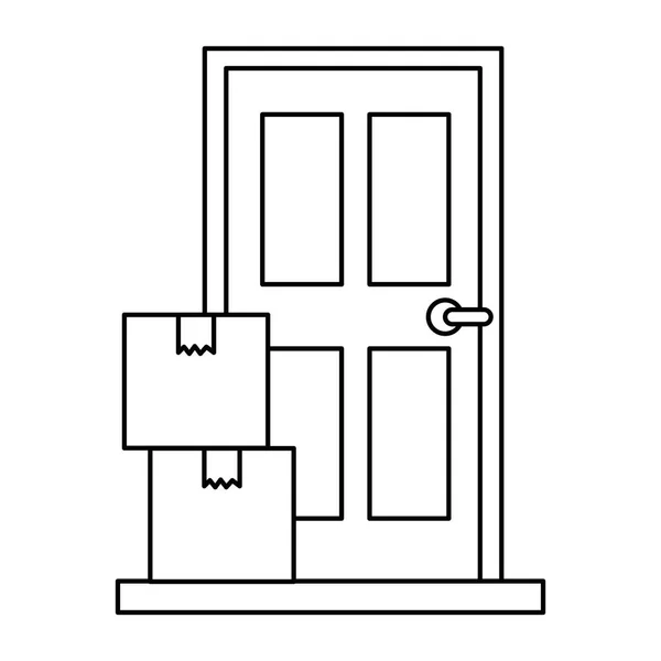 Kartons mit Tür stapeln — Stockvektor