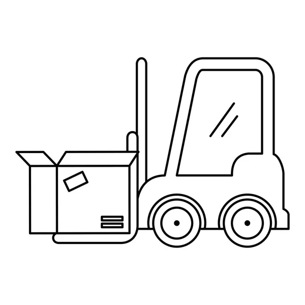 Forklift vehicle with boxes — Stock Vector