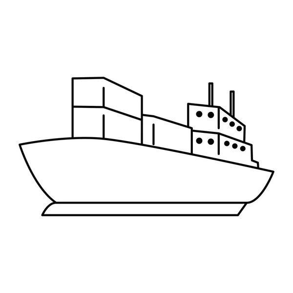 Icona della nave da carico isolata — Vettoriale Stock