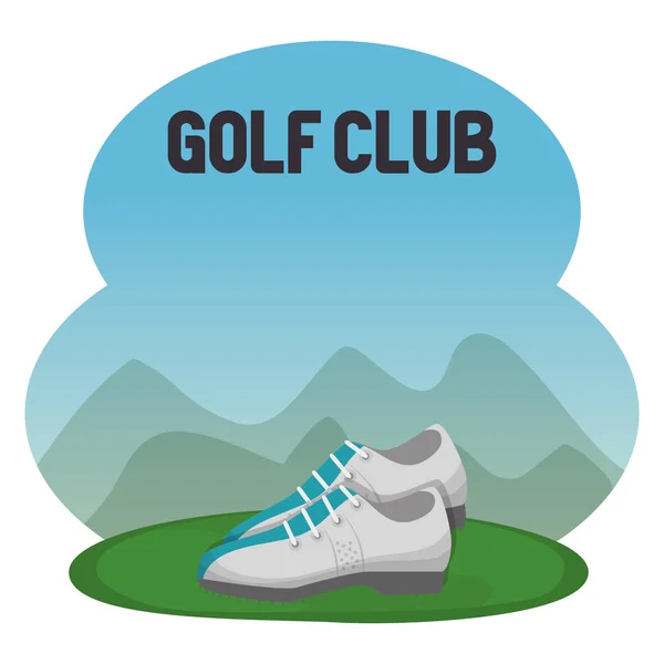 Club deportivo de golf con zapatos uniformes — Vector de stock