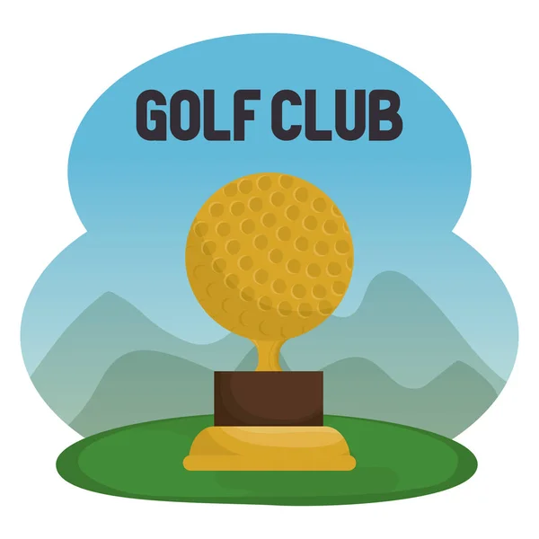 Golf sport club med trophy boll — Stock vektor