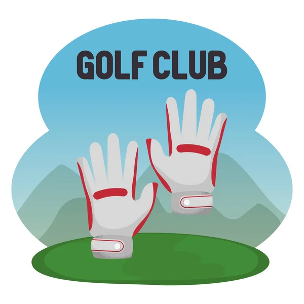 Αθλητική λέσχη γκολφ με γάντια — Διανυσματικό Αρχείο