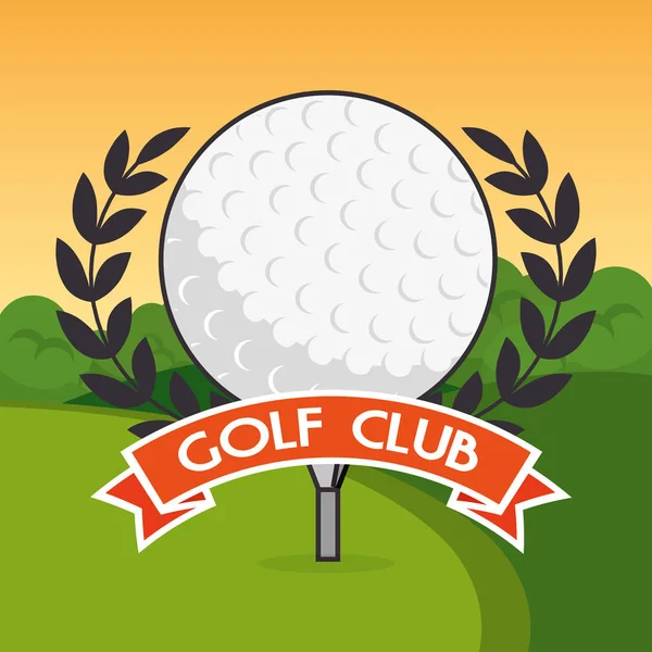 Golf sport club with ball — Stock Vector