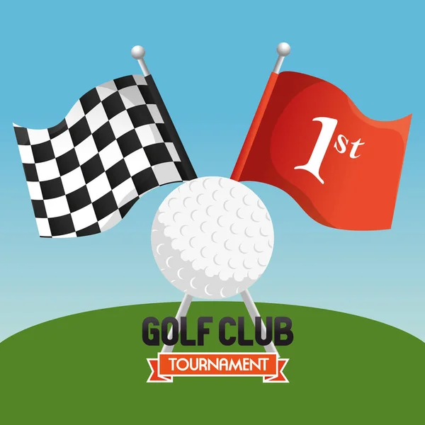 Golf sportclub met vlaggen — Stockvector