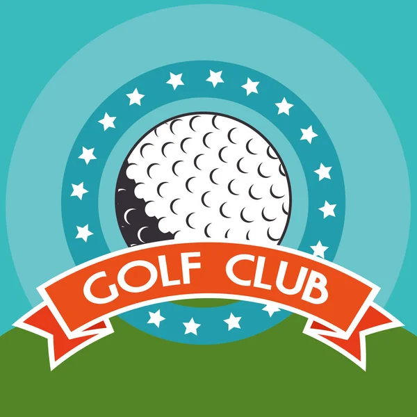 Golfe clube desportivo com bola —  Vetores de Stock