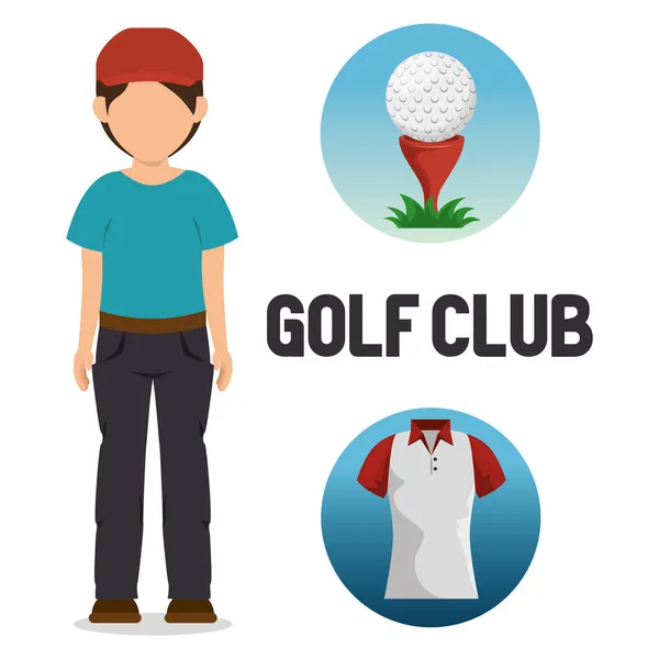 Golfaren som spelar i golfklubb — Stock vektor