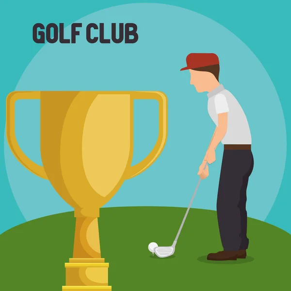 Golf kulübünde oynarken golfçü — Stok Vektör