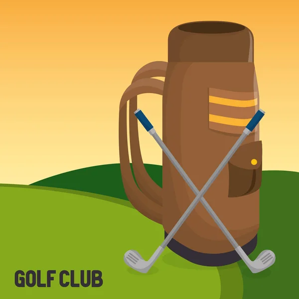 Club deportivo de golf con bolsa de carrito — Archivo Imágenes Vectoriales