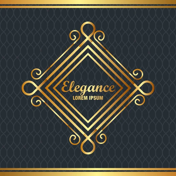 Elegance style golden frame — Stock Vector