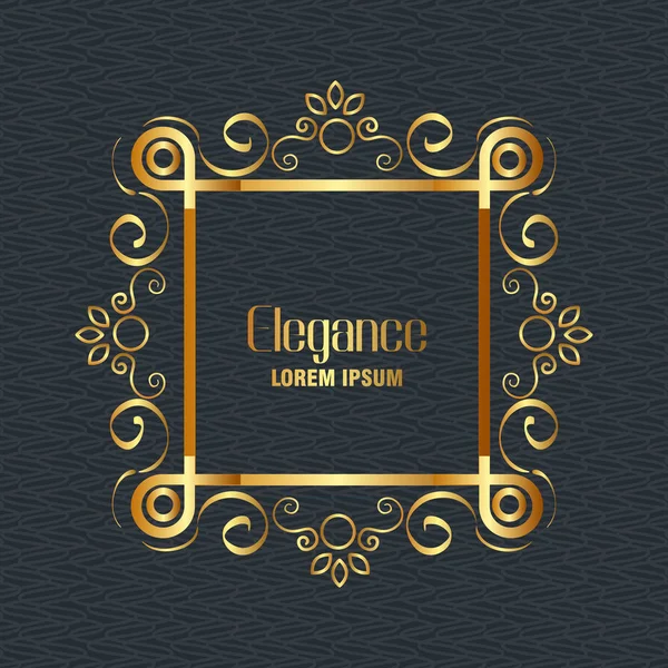 Elegance style golden frame — Stock Vector