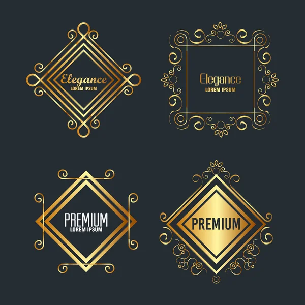 Premium and elegance set frames — Stock Vector