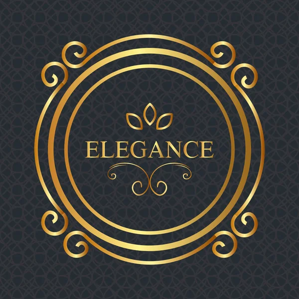 Elegance style golden frame — Stock Vector