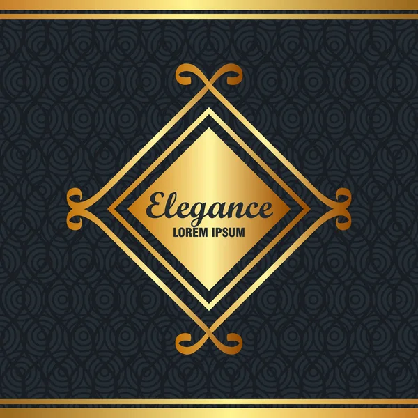 Cadre doré style élégance — Image vectorielle
