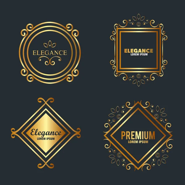Premium and elegance set frames — Stock Vector