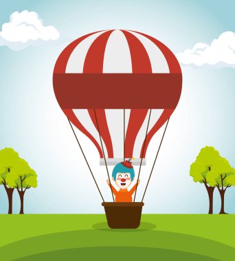 uçan balon hava sirk palyaço