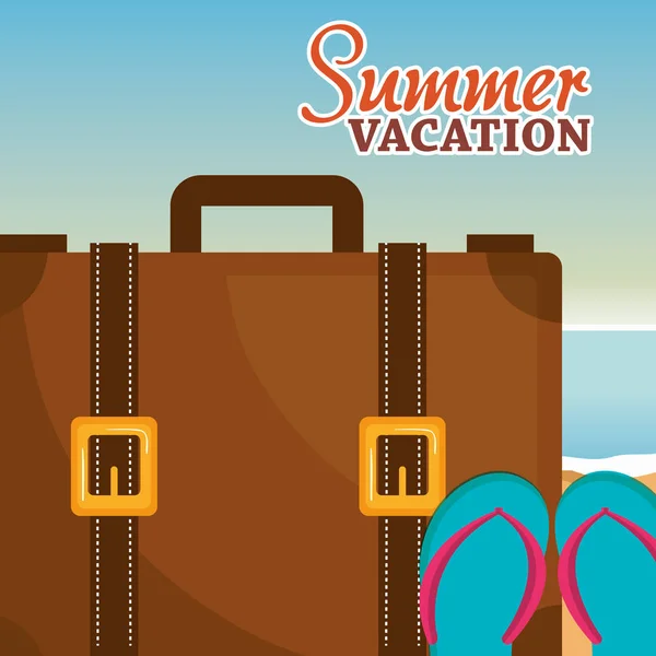 Vacances d'été plage avec icônes — Image vectorielle