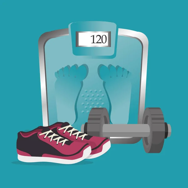 Fitness e iconos saludables — Vector de stock