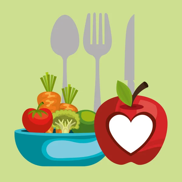 Vegan diyet sağlıklı yaşam — Stok Vektör
