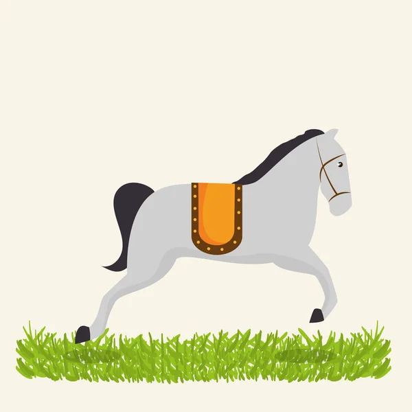 Koně cirkusu zobrazit ikony — Stockový vektor