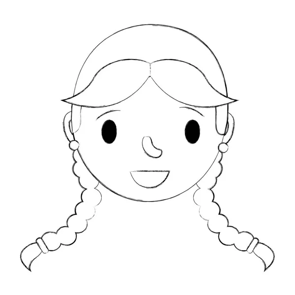 Porträt Bayrische Frau Charakter Cartoon Vektor Illustration Handzeichnung — Stockvektor
