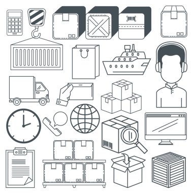 Lojistik Hizmetleri Icons set