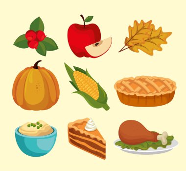 mutlu teşekkür veren Icons set