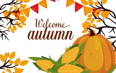 Hoşgeldiniz sonbahar mevsimlik kartı