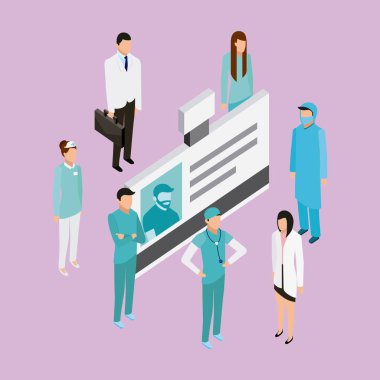 tıbbi sağlık belge kişisel bilgi doktorlar vektör çizim