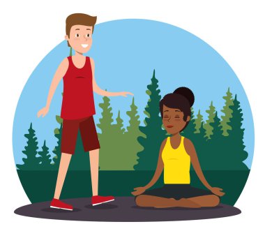 Çift sporcular spor pratik