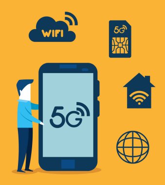 bağlantı 5g teknolojisi ile akıllı telefon