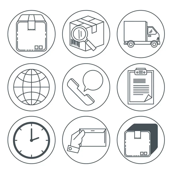 Logistic services set icons — Stock Vector