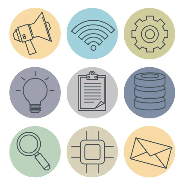 Connectivity 5g technology icons — Stock Vector