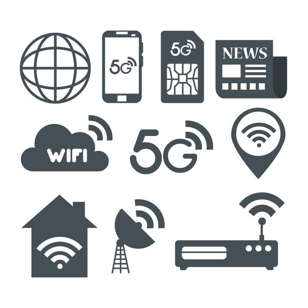 connectivity 5g technology icons