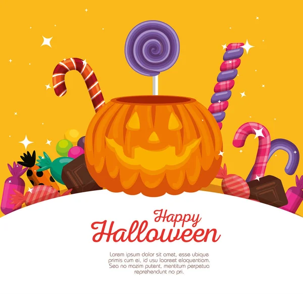 Happy halloween celebration set icons — Stock Vector