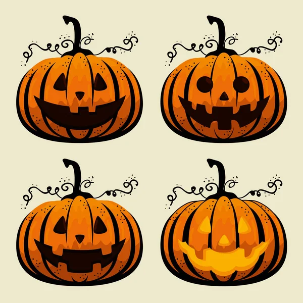 Halloween-kaart met pompoenen — Stockvector