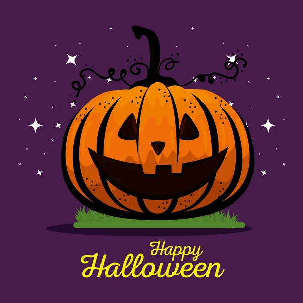 Halloween card with pumpkin — Stock Vector