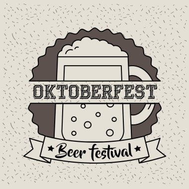 Oktoberfest Almanya etiket işareti bira celebration gün festival vektör çizim