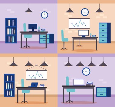 iş afiş ofisleri iş renkleri vektör çizim