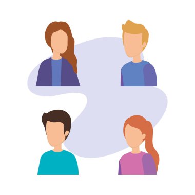 bir grup genç karakter