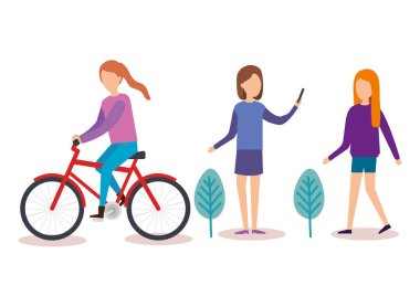 bir grup genç karakter