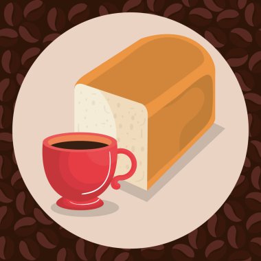 lezzetli kahve fincanı ekmek ile