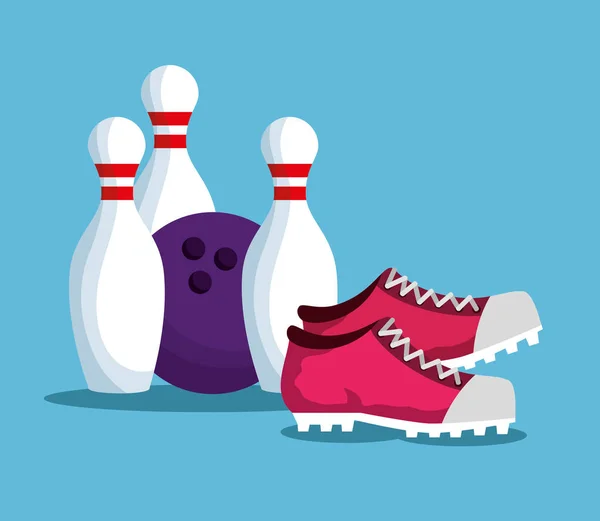 Icônes de la ligue des champions de bowling — Image vectorielle