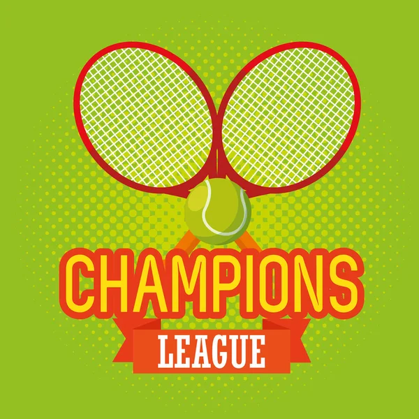 Tenis deporte campeones liga — Vector de stock