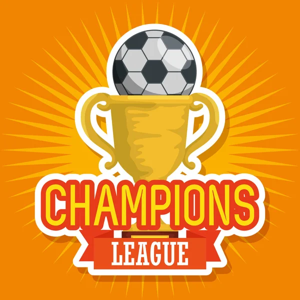 Voetbal sport trophy cup pictogram — Stockvector