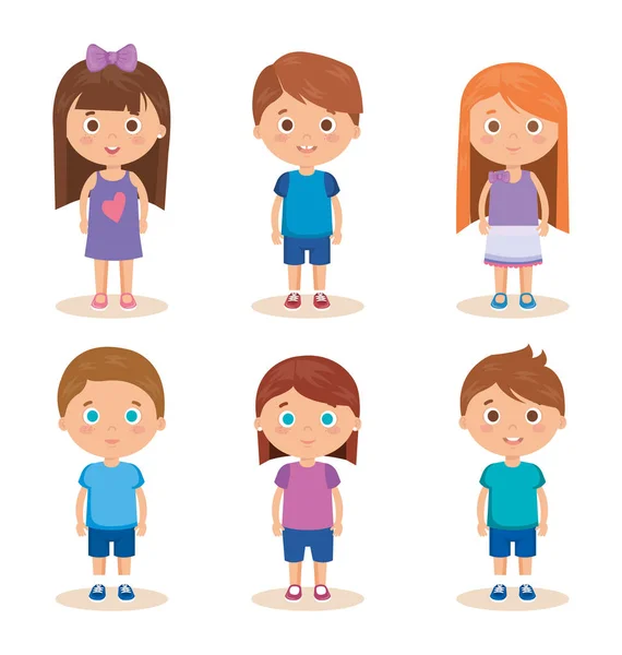 Groupe Petits Enfants Personnages Vectoriel Illustration Design — Image vectorielle