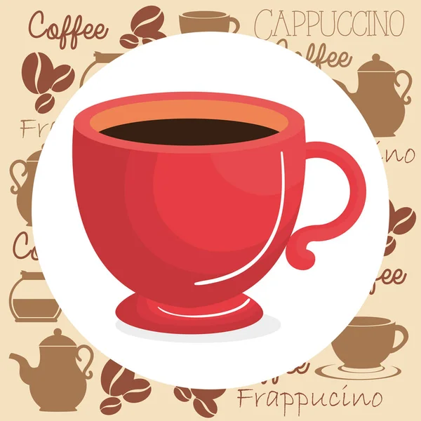 Delicious Coffee Cup Drink Vector Illustration Design — Stock Vector