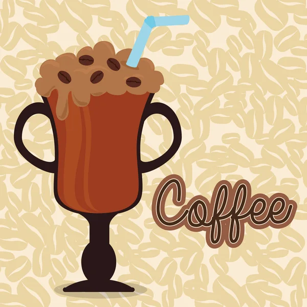Köstlicher Eiskaffee in der Tasse — Stockvektor