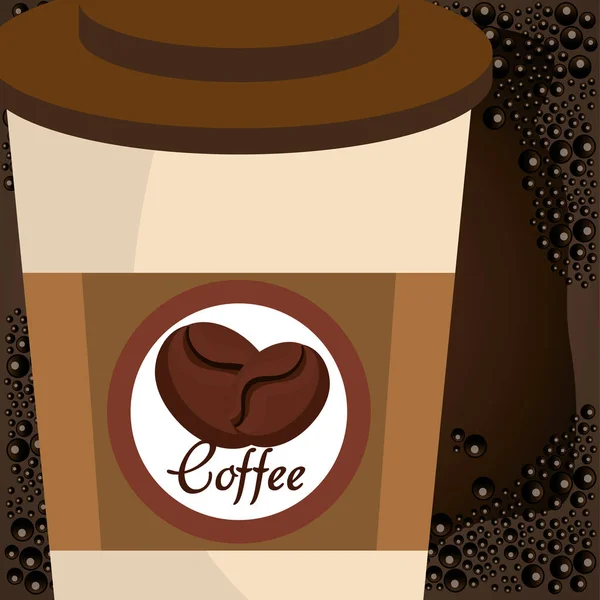 Delizioso caffè in plastica tazza — Vettoriale Stock